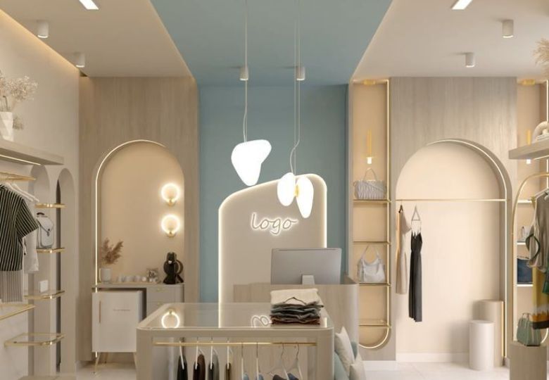 Giấy dán tường shop quần áo