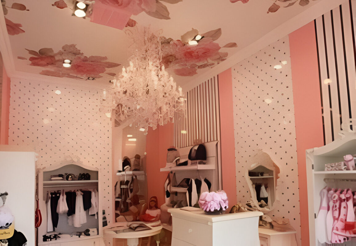 Mẫu giấy dán tường shop quần áo
