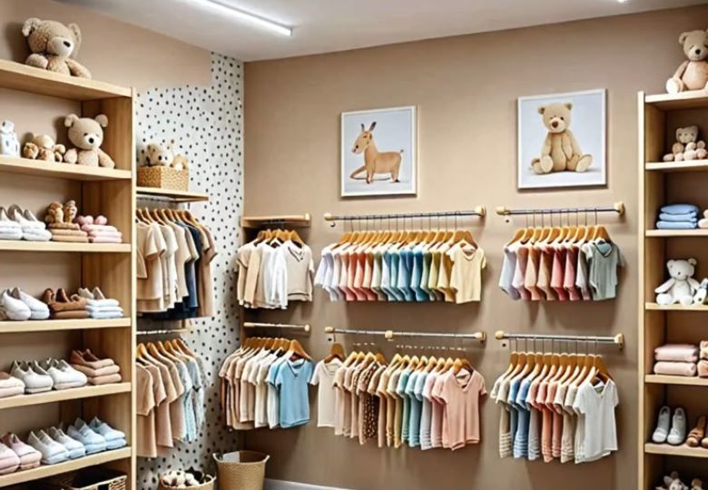 mẫu giấy dán tường shop quần áo