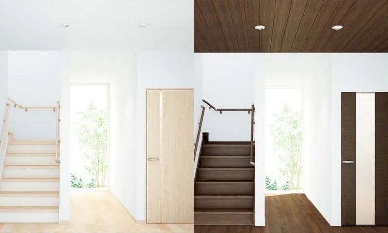 Trước và sau khi sử dụng giấy dán trần nhà