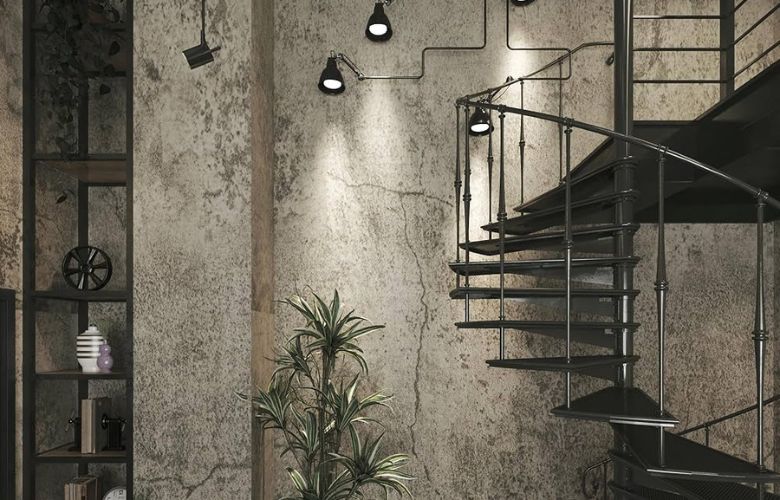 Mẫu giấy dán tường loang xi măng giả bê tông độc đáo