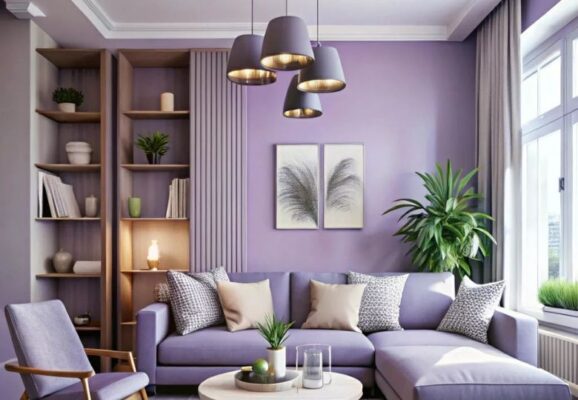 Bí quyết chọn giấy dán tường màu tím giúp phòng ngủ, phòng khách ấn tượng
