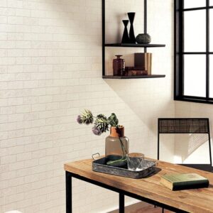Giấy dán tường Sangetsu Fine – FE74155 - Giả gạch màu trắng ngà