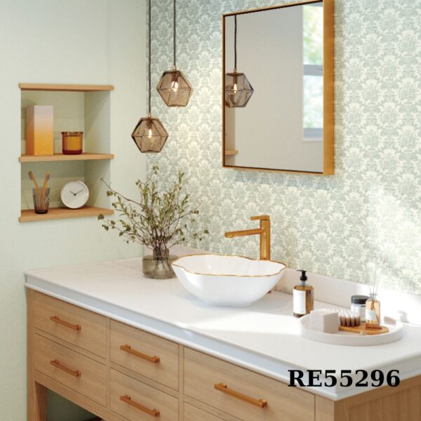 Giấy dán tường Sangetsu Reserves – RE55296|Vân đá màu xanh lá cây