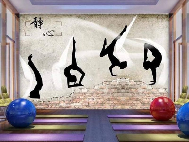 Giấy dán tường phòng tập yoga