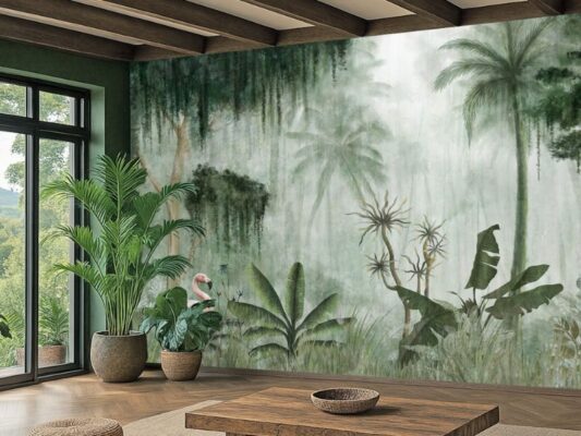 Top 65+ mẫu giấy dán tường tropical lá cây nhiệt đới
