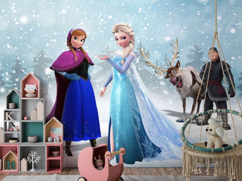 Mẫu giấy dán tường hình Esla cực xinh