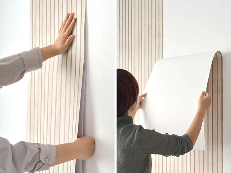 Hướng dẫn cách dán giấy dán tường có keo sẵn chi tiết