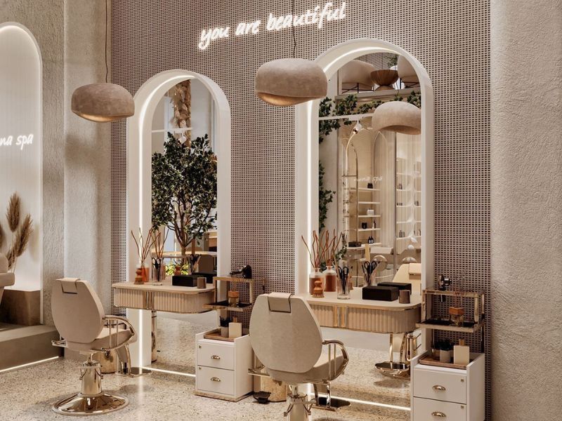 Giấy dán tường tiệm tóc