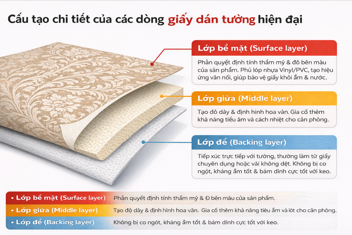 Cấu tạo giấy dán tường