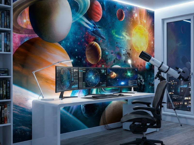 Mẫu giấy dán tường game phong cách khoa học viễn tưởng