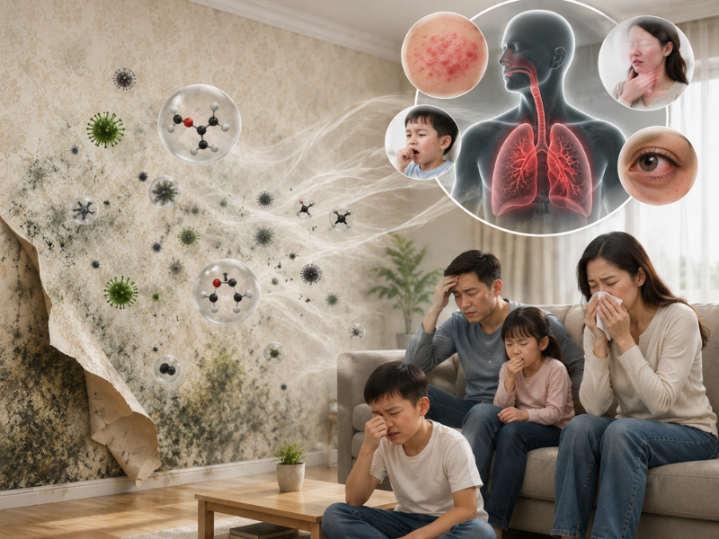 Sử dụng giấy dán tường kém chất lượng gây ảnh hưởng đến sức khỏe gia đình