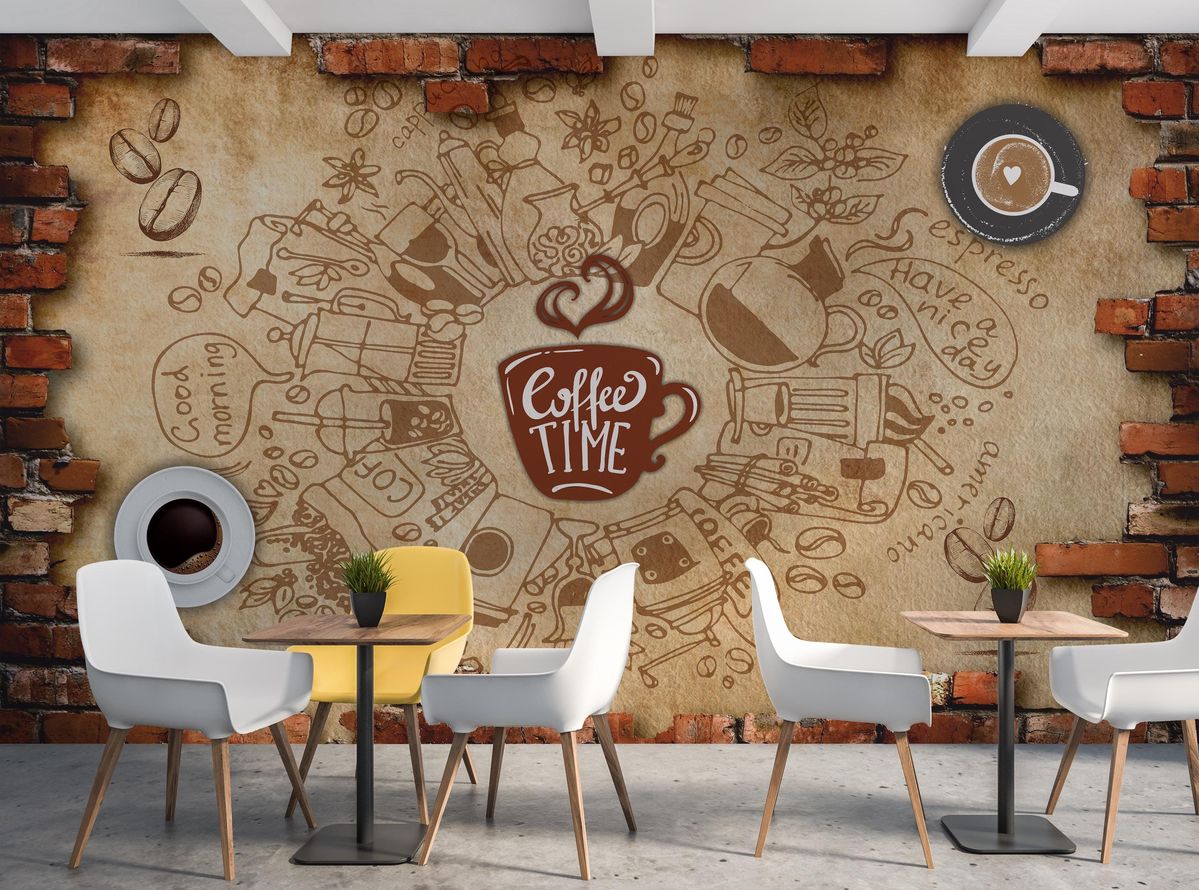 Giấy dán tường quán cafe đẹp