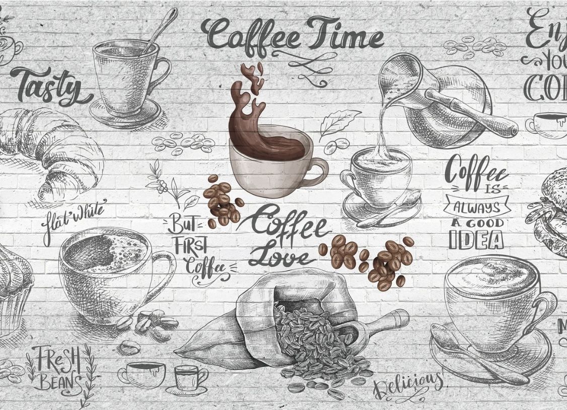 Giấy dán tường quán cafe đẹp