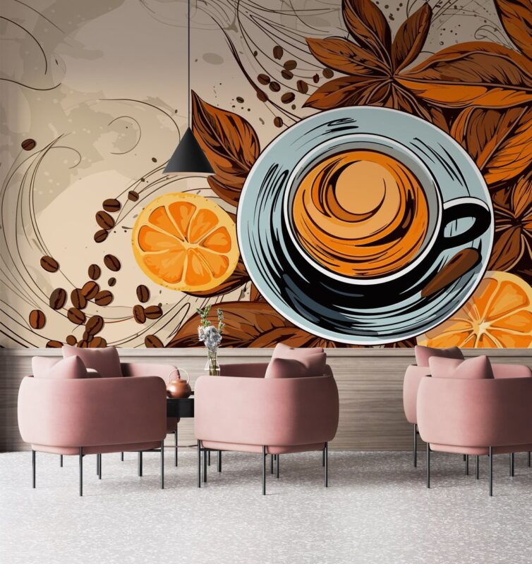 Giấy dán tường quán cafe đẹp