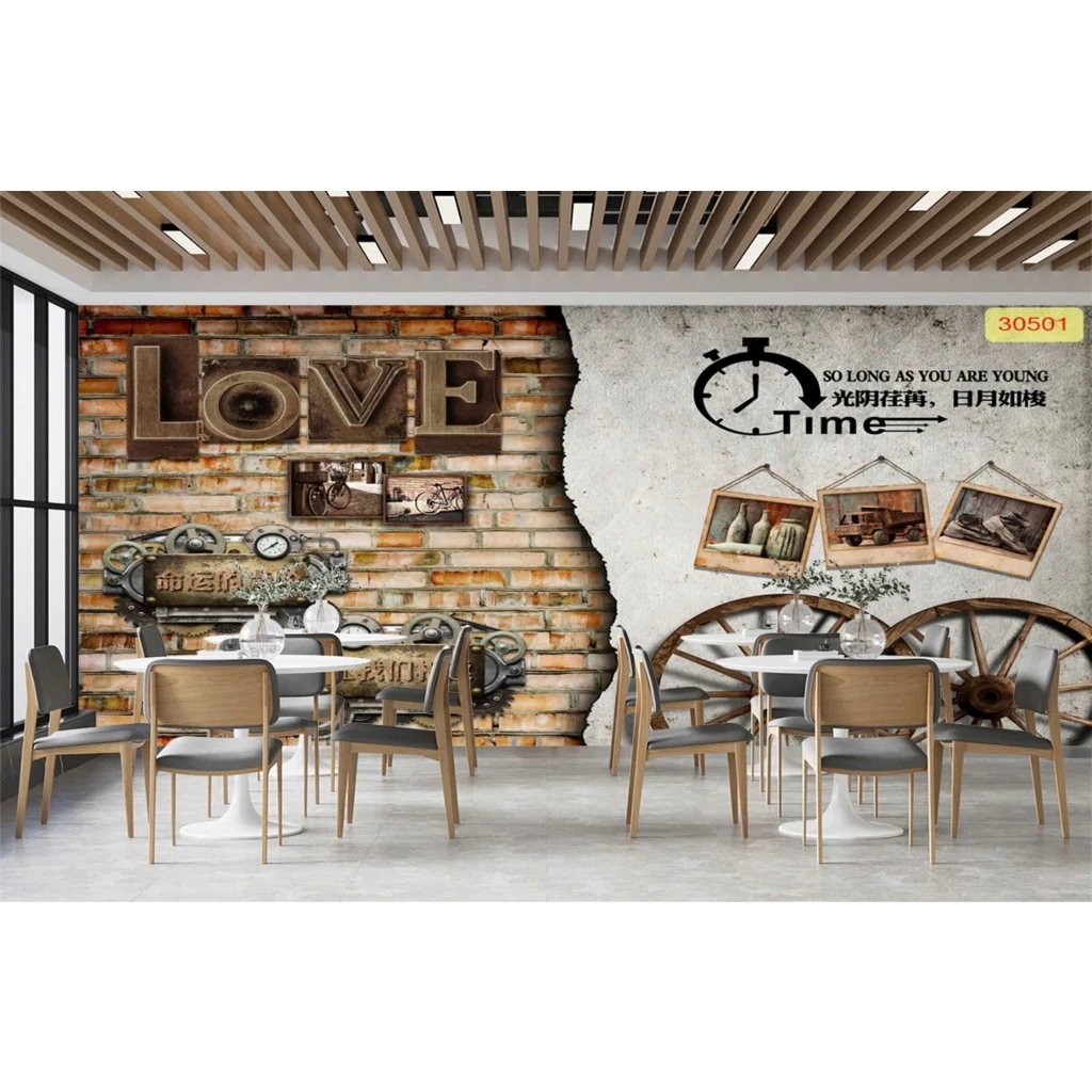 Giấy dán tường quán cafe đẹp