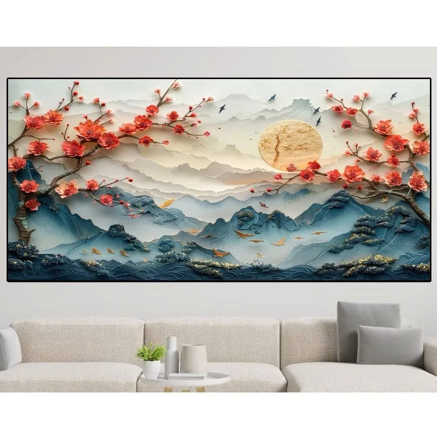 Thi công tranh dán tường khổ lớn